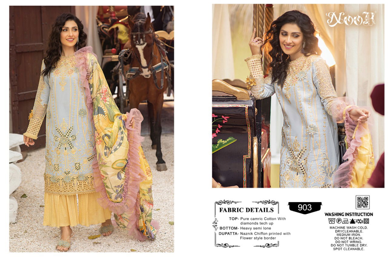 Noor Mushq Nx fancy festive wear Pakistani Premium Pure Cotton With Embroidery work Salwar Kameez Collection
