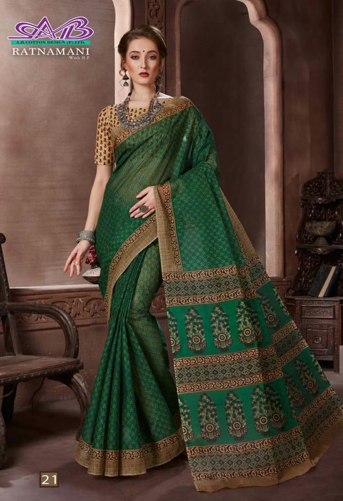 Ab Ratnamani 1 Latest Regular Wear Cotton weaving Designer Printed Sarees Collection
