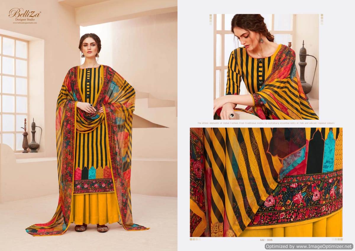 Belliza Zohra 2 Exclusive Latest Designer Pure Cotton Digital Print Dress Material Printed Nazneen Chiffon Dupatta With Four Side Lace