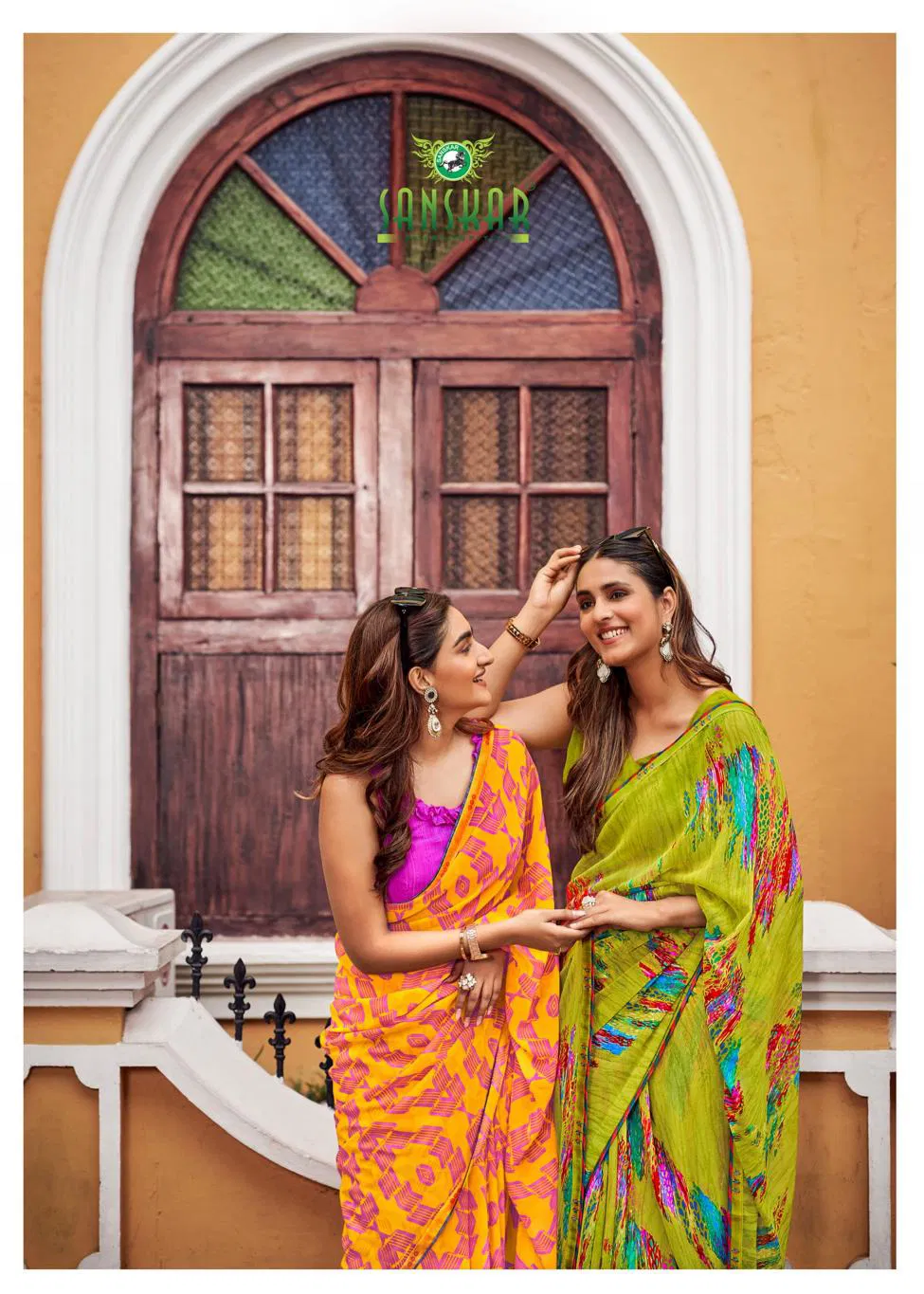 Yashoda By Sanskar Georgette Printed Sarees Wholesale In India