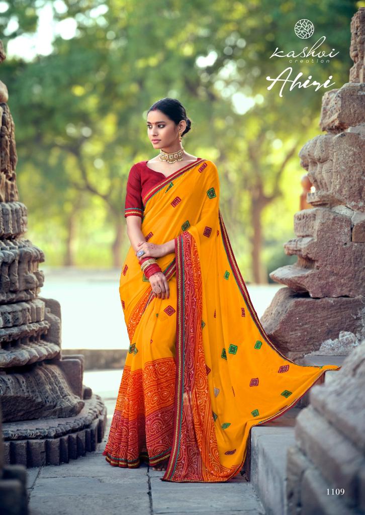 Kashvi Ahiri Latest Designer Casual Wear Chiffon With Fancy Less Printed Saree Collection
