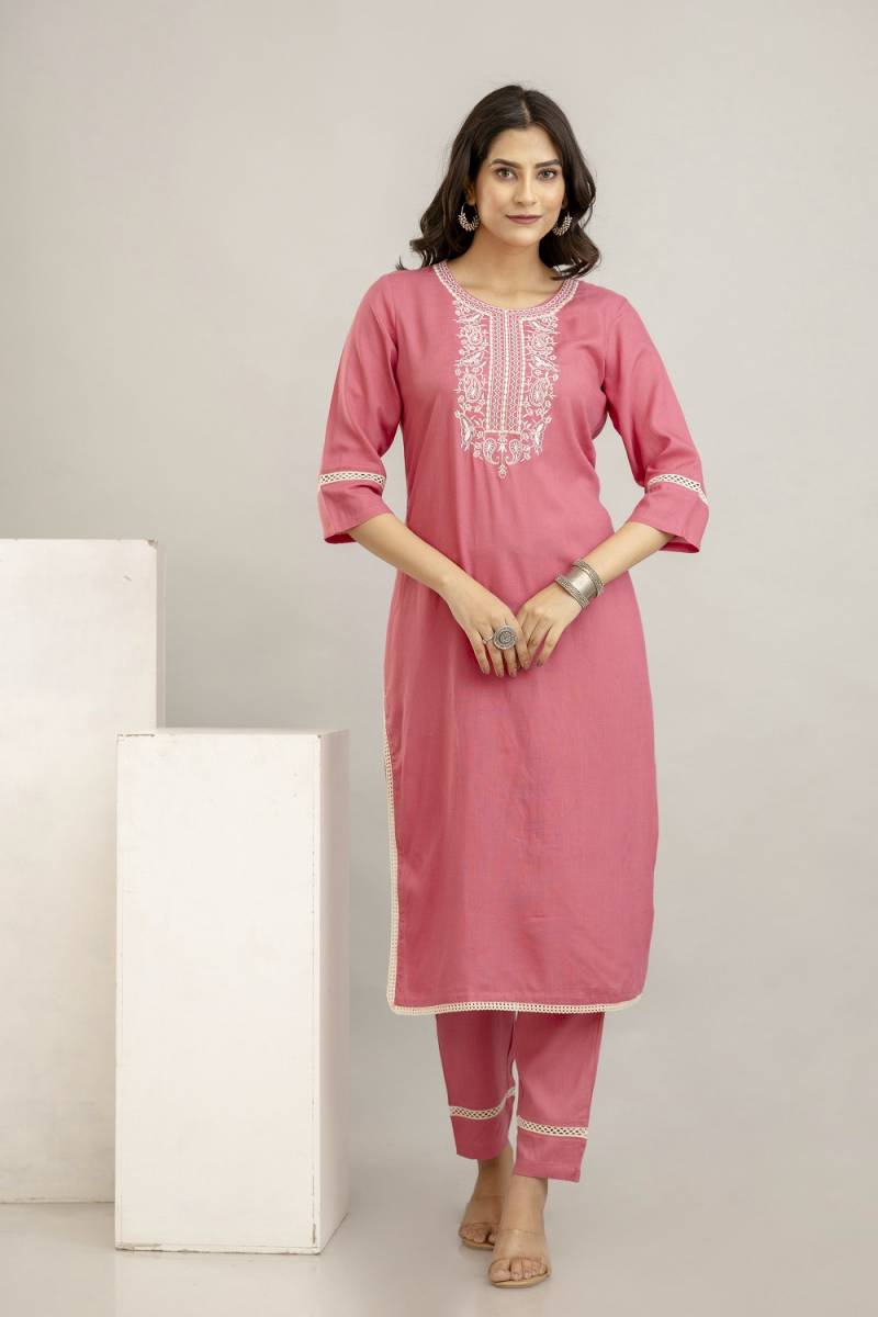 Stylee Girl 16 Rayon Embroidered Kurti With Bottom Wholesale Suppliers In Mumbai