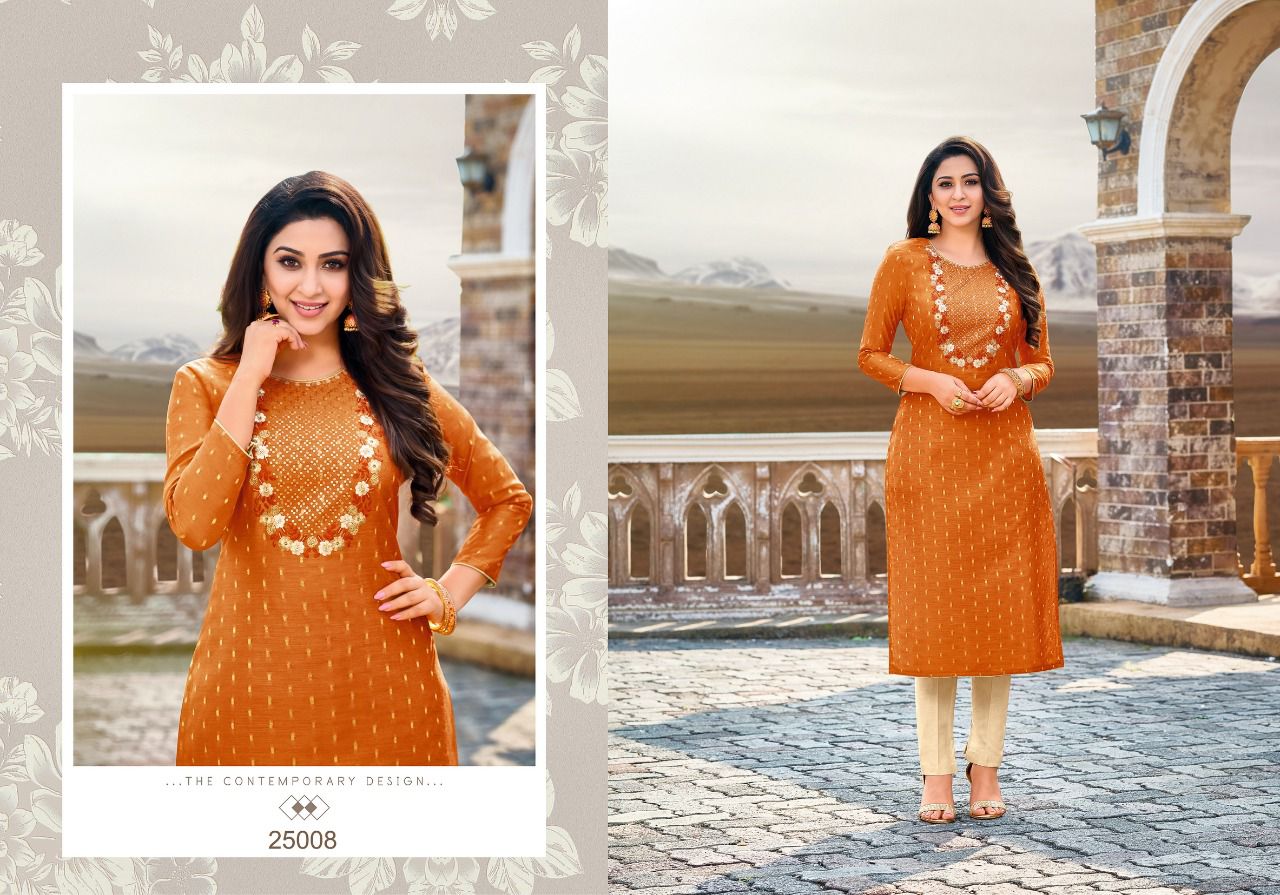Kapil Trendz Artio Amory 3 New Fancy Wear Silk Embroidery Kurti Collection