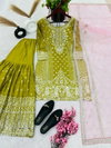 SR 1614 Designer Chinnon Silk Party Wear Readymade Top Sharara With Dupatta Exporters In India