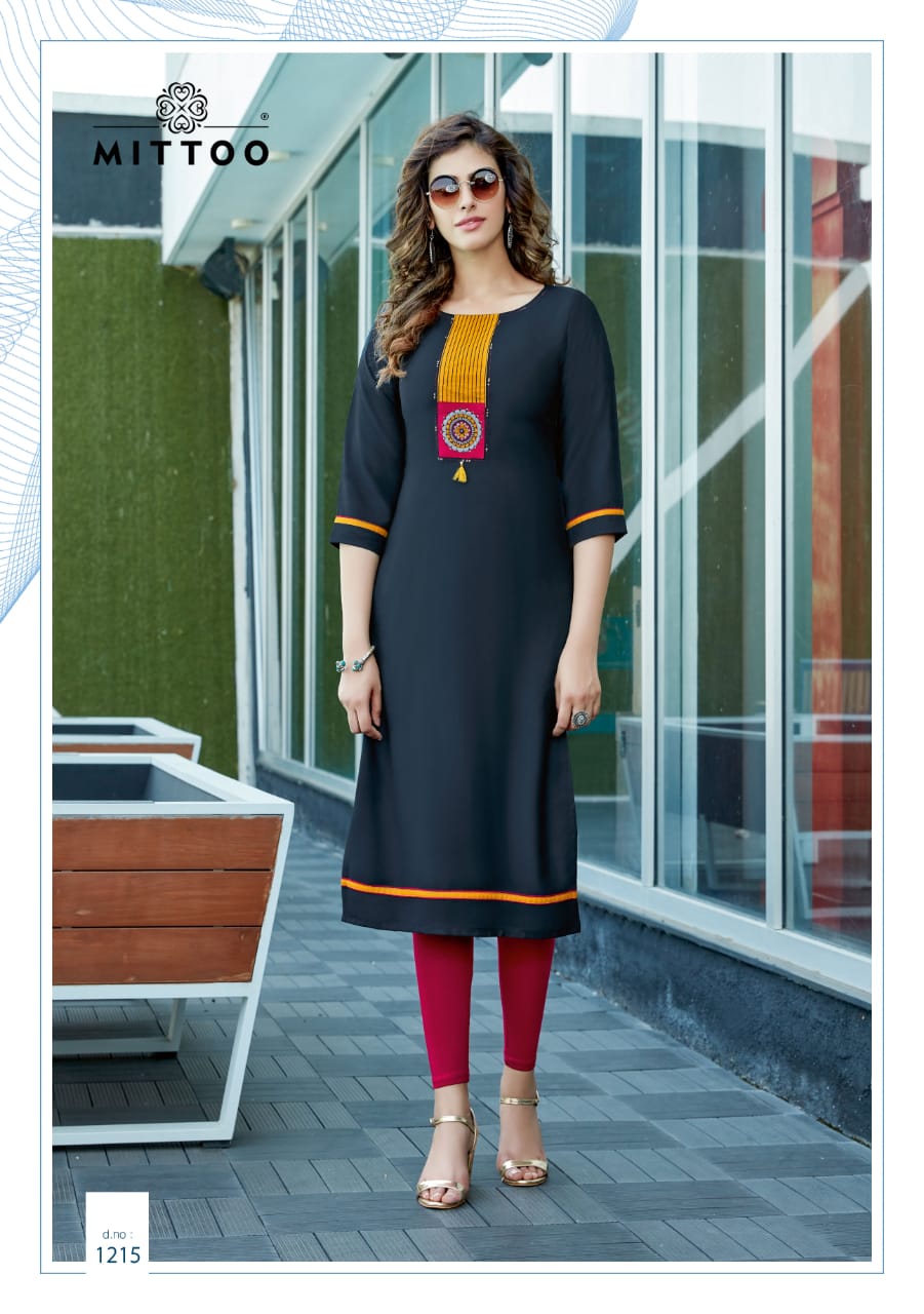 MITTOO PALAK VOL-24 Latest fancy Festive Wear Heavy Rayon Designer Kurtis Collection