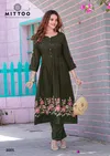 Tanvika By Mittoo Rayon Designer Kurti With Bottom Wholesale Shop In Surat
