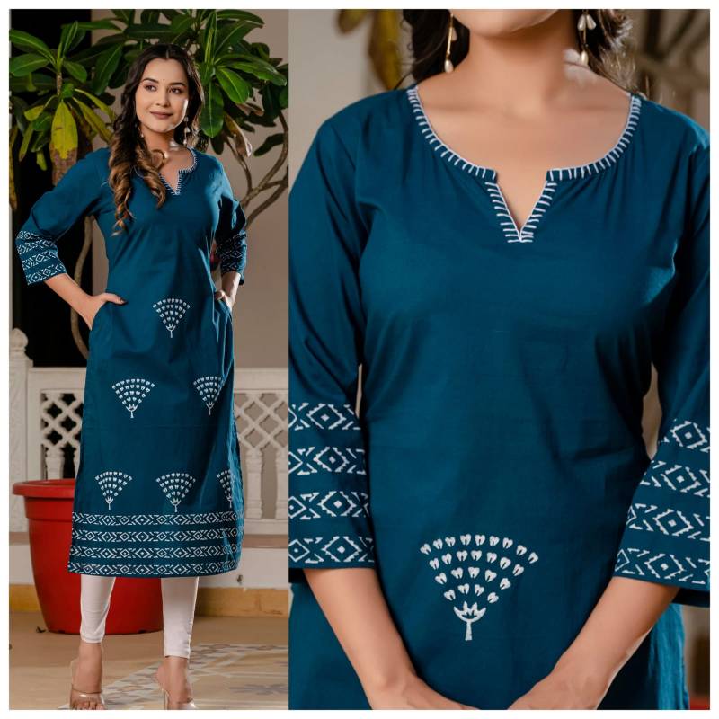 Tanyaa P 220 Cambric Cotton Printed Kurti Wholesale Market In Surat