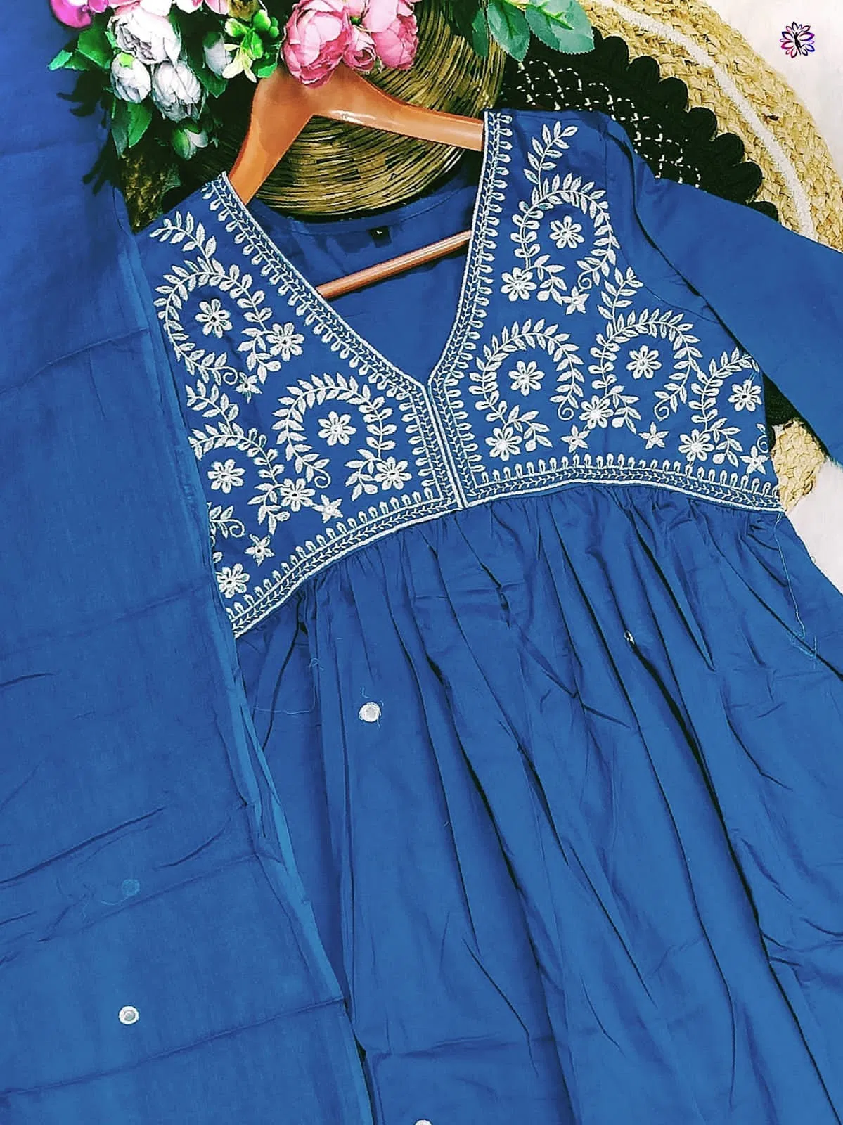 KF Premium Cotton Kalaai Embroidery Kurti With Bottom Dupatta Orders In India