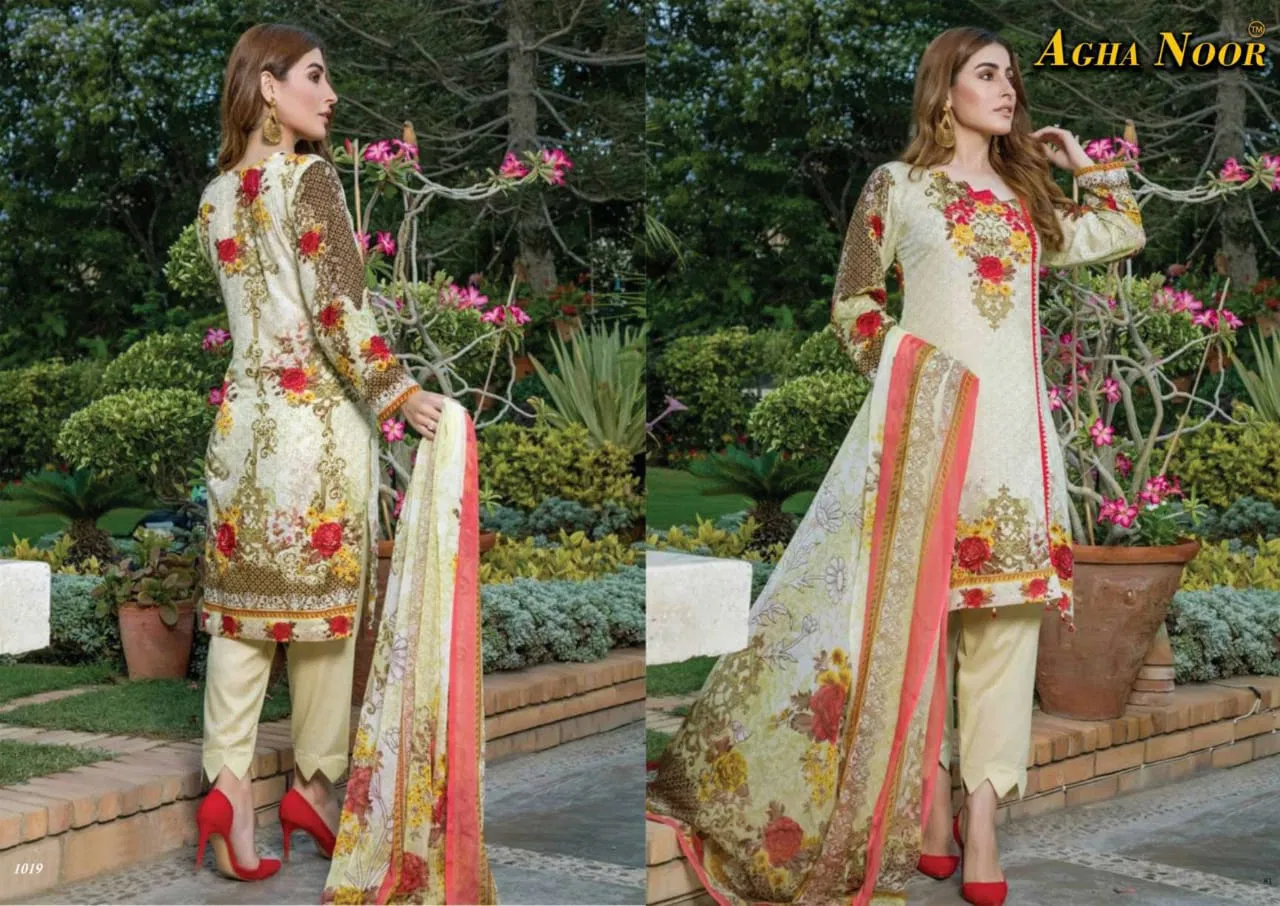 Agha Noor 2 Latest Fancy Designer Casual Wear Karachi Dress Materials Collection
