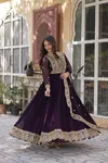 KA 1153 Faux Blooming Embroidery Designer Gown With Dupatta Wholesale Online