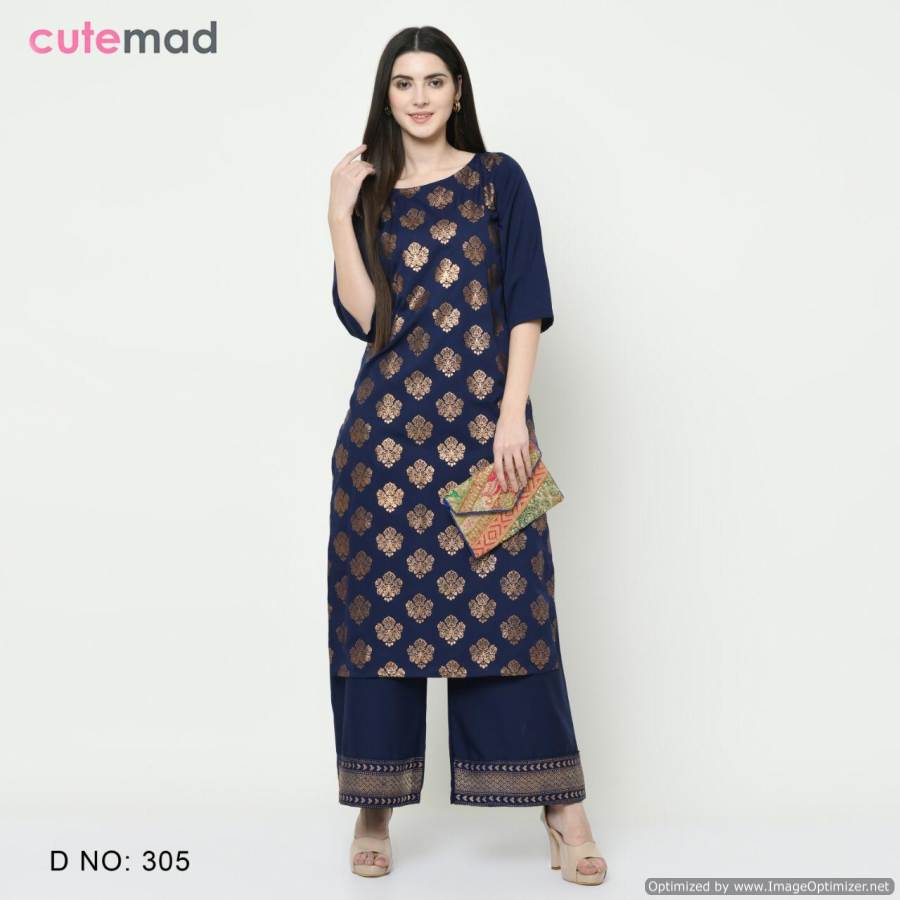 Cutemad 3 Heavy Fancy Wear American Crape Printed  Kurti With Bottom