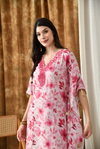 Naisha K 158 Butter Maslin Digital Kaftan With Tulip Online Wholesale