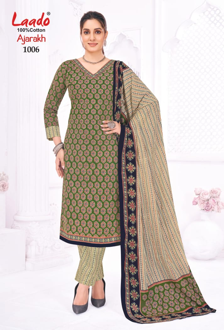 Ajarakh Vol 1 By Laado Cotton Printed Dress Material Wholesale Suppliers In Mumbai