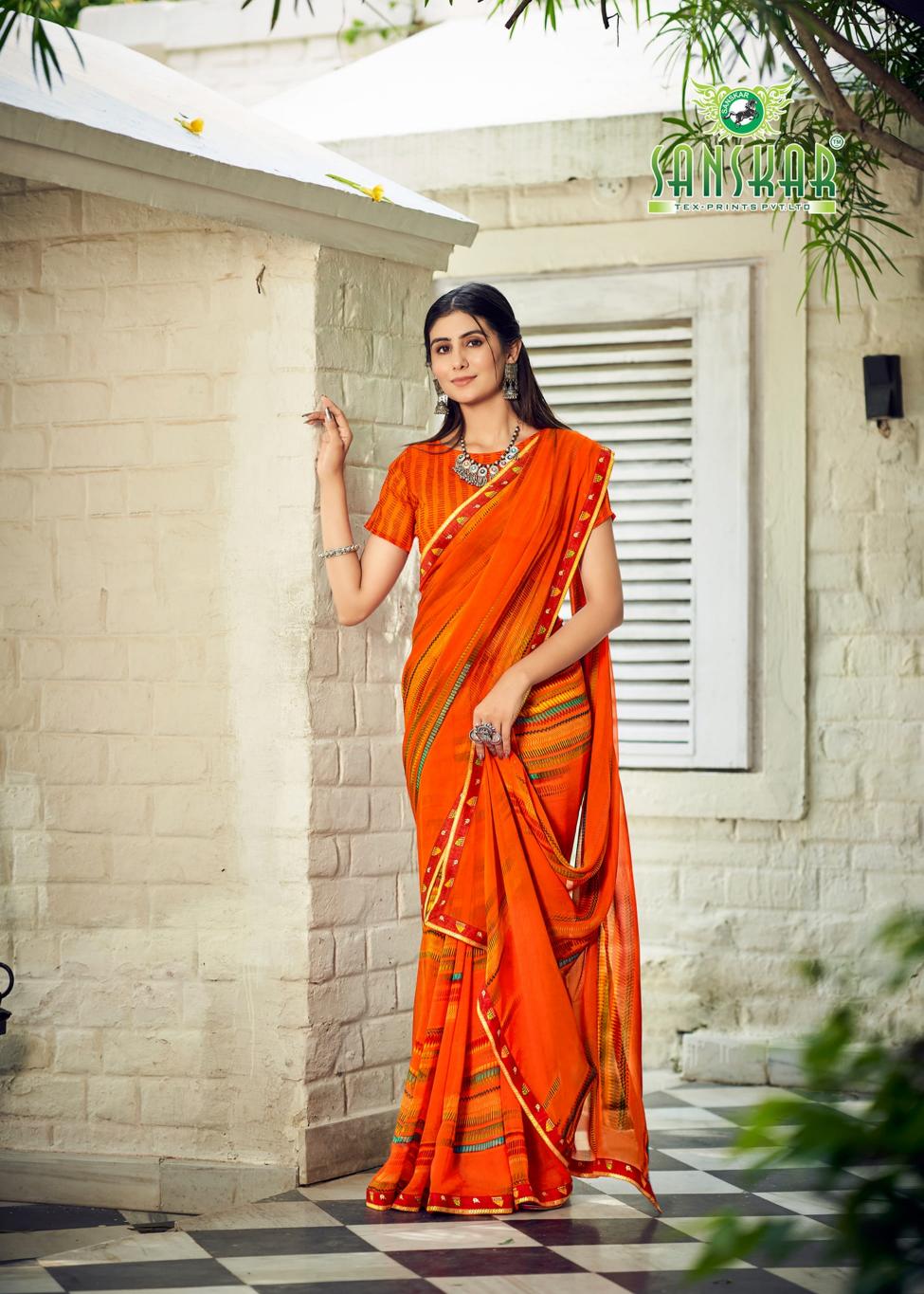 Bhagyashree By Sanskar Georgette Saree Online Wholesale