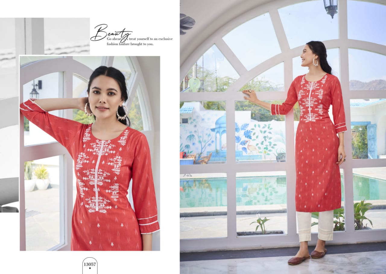 Kalaroop Oreo Fancy Designer Ethnic Wear Rayon Embroidery Kurti Collection