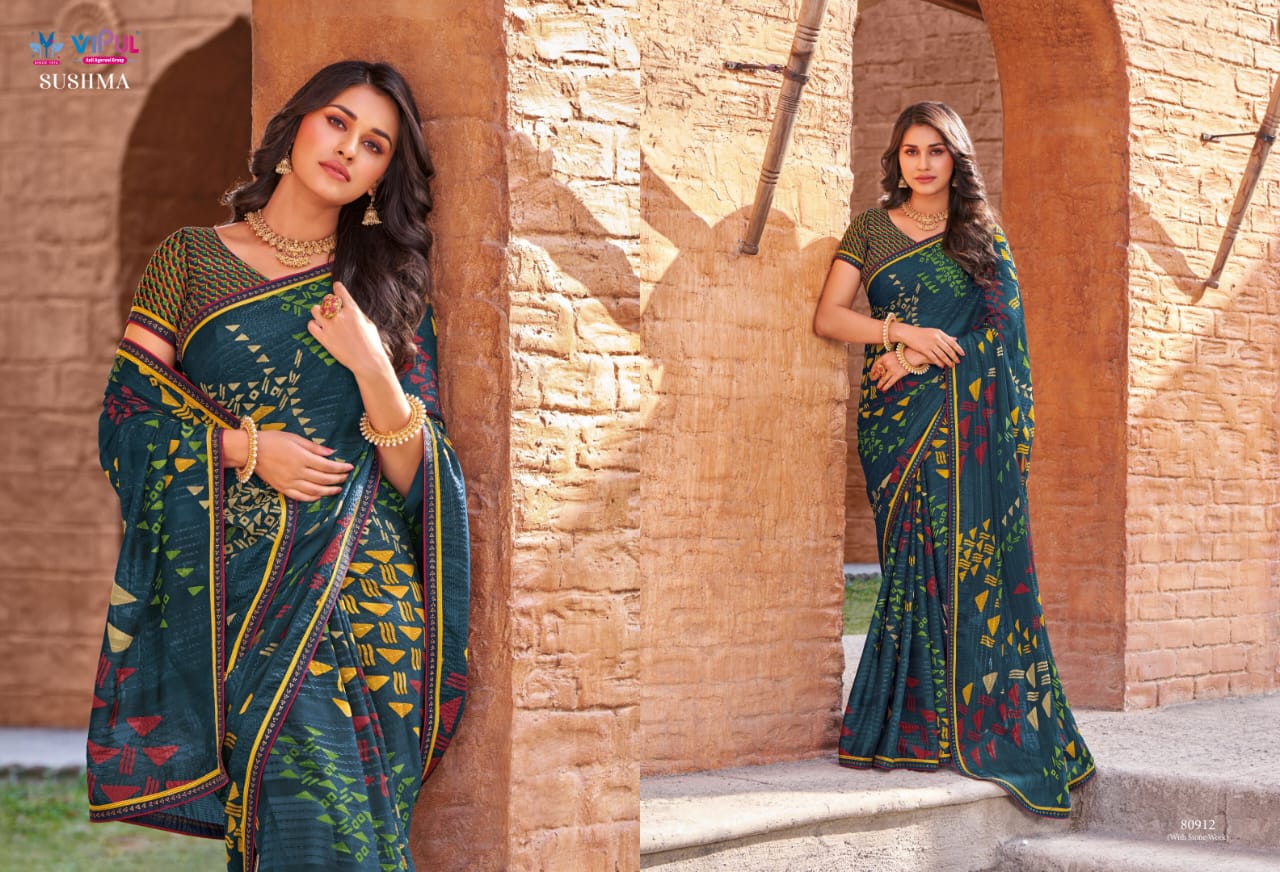Sushma By Vipul Georgette Daily Wear Sarees Orders In India