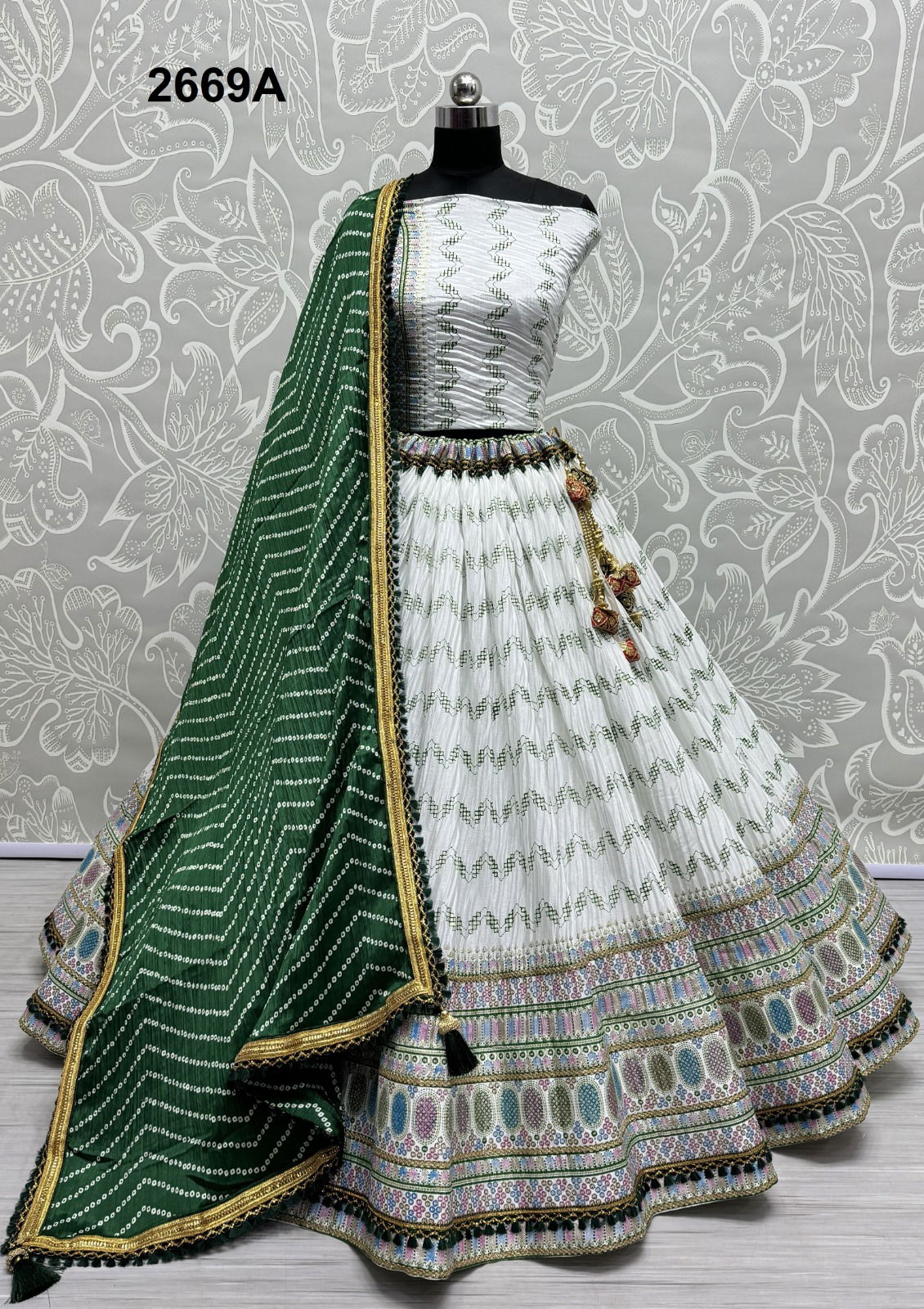 2669 A and B by Anjani Art Chinnon Designer Wear Lehenga Choli Wholesale Shop In Surat