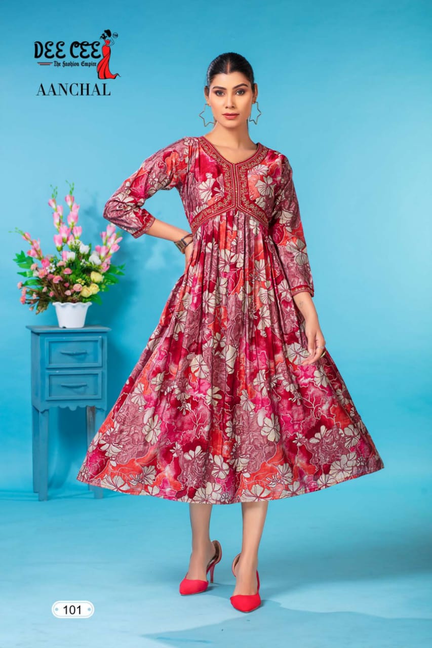 Aanchal By Deecee Alia Cut 101 To 106 Series Printed Kurtis wholesale