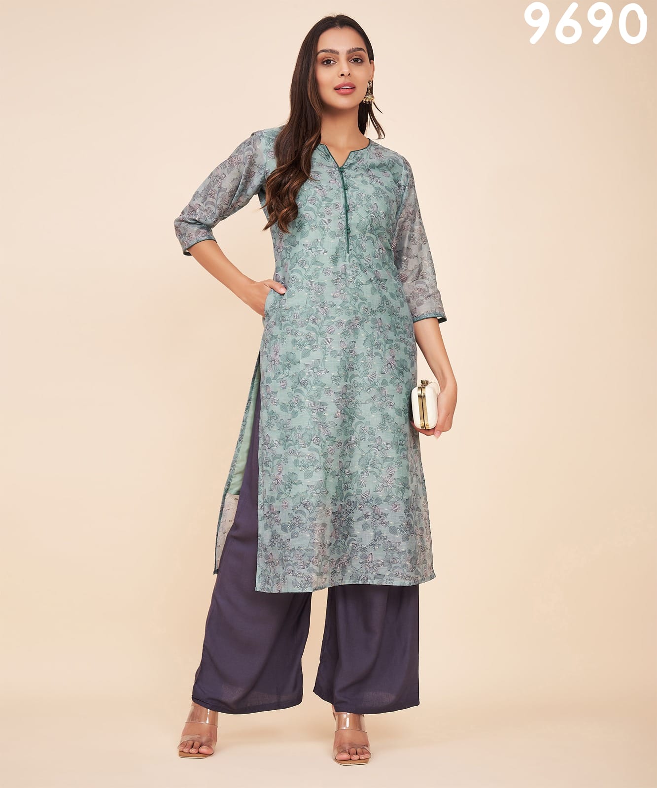 Label Khoj 9687 To 9691 Chanderi Printed kurti Wholesalers In Delhi