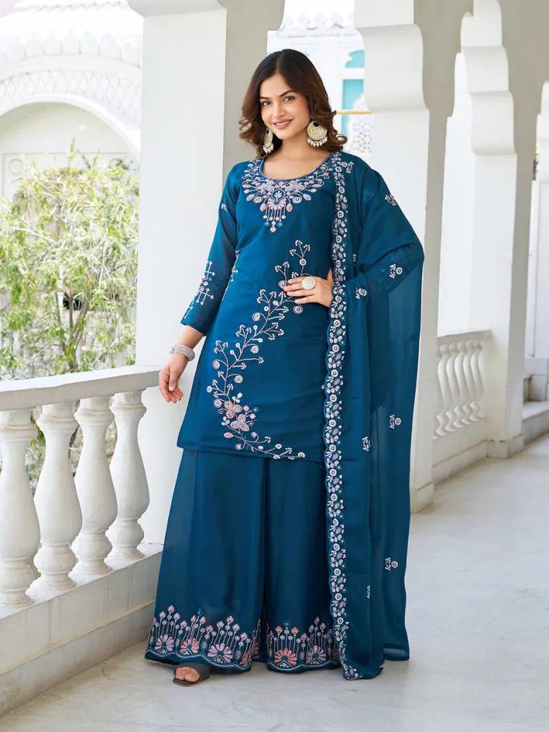 Luna Vol 56 Designer Georgette Embroidered Salwar Suits Exporters In India