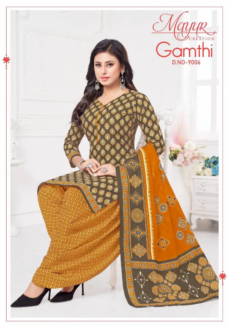 Gamthi Vol 9 By Mayur Cotton Ladies Dress Material Wholesale Market In Surat