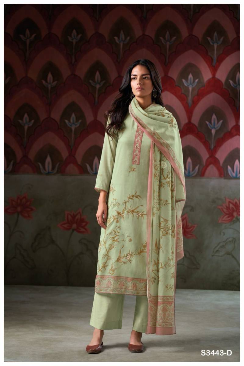 Ganga Irene Mal Printed With Hand Embroidered Salwar Suit Wholesale Market In Surat