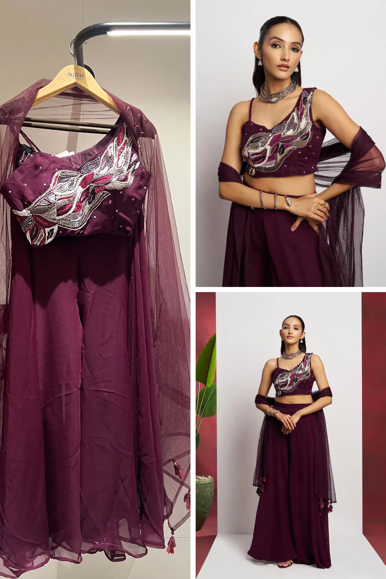 Readymade 3 by Alizeh Georgette Party Wear Indo Western Wholesale Online
