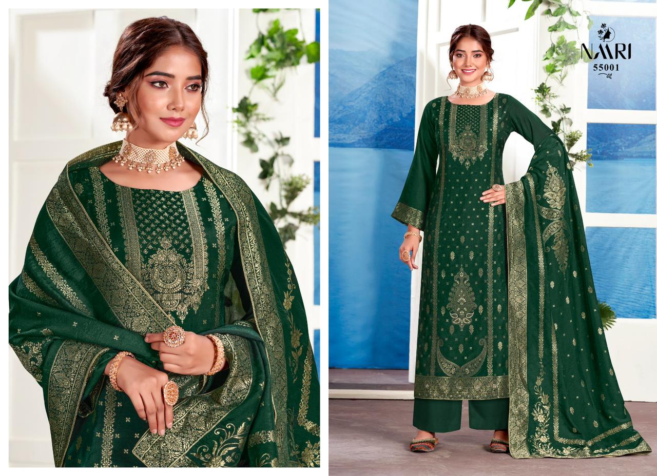 Lamhe By Naari Masleen Jacard Dress Material Catalog