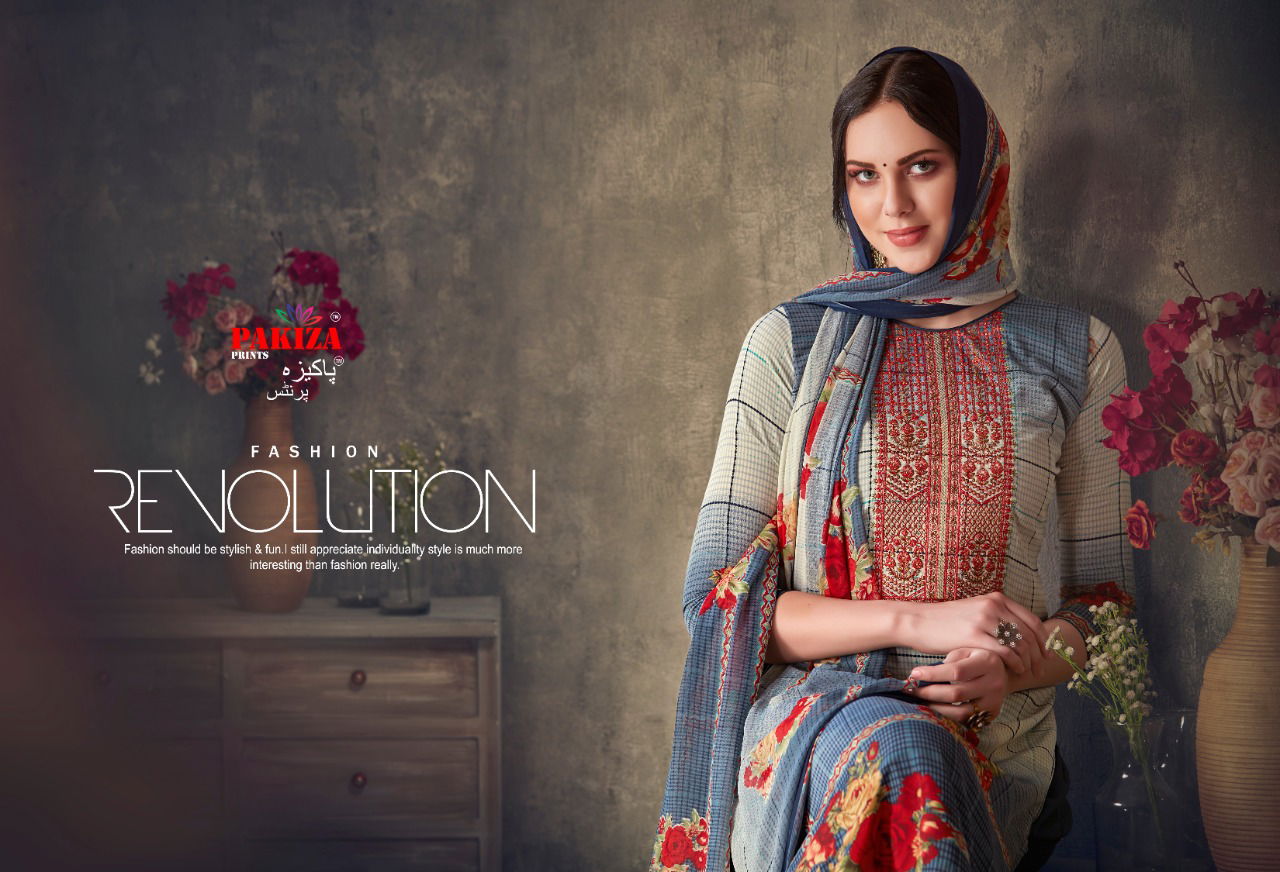 Pakiza 49 Sana Safinaz Latest fancy Designer Casual Regular Wear Crepe Silk Embroidery Work Dress Material Collection
