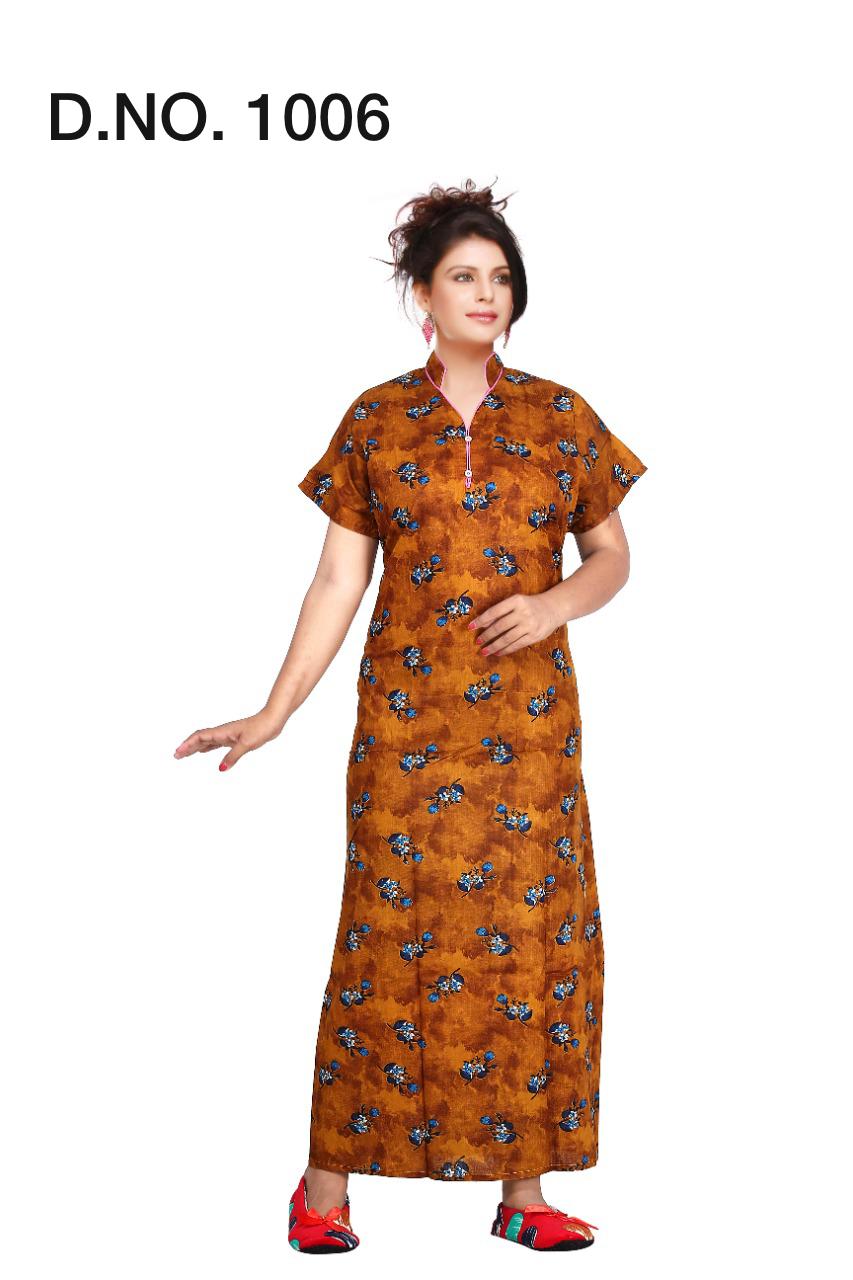 Ft 1006 Cotton Letest Fancy Designer Printed Western Night suits Collection Nighty Collection
