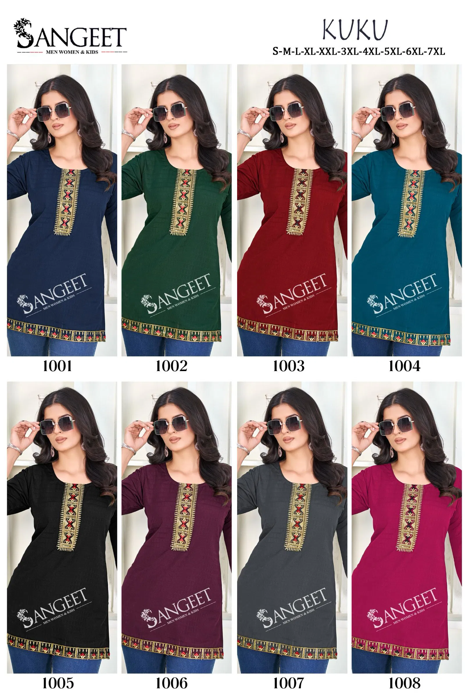 Kuku By Sangeet Heavy Rayon Multi Embroidery Kurti Suppliers In India
