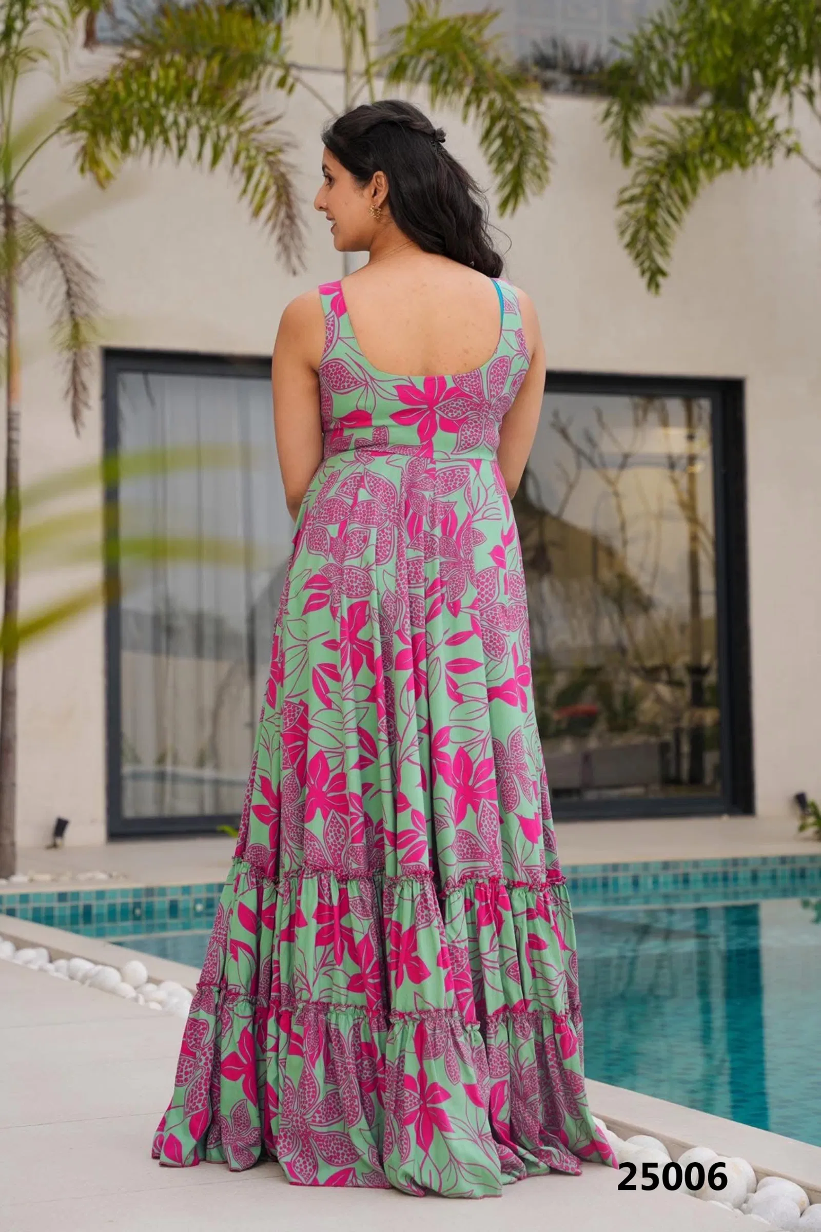 Lucaya Vol 25 By Lucaya Heavy Rayon Printed Flair Fancy Gown Exporters In India
