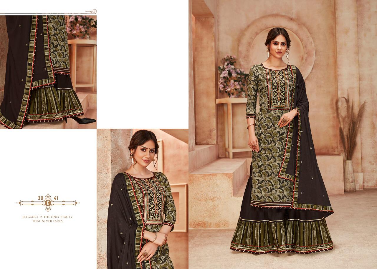Rangoon Naira Exclusive Cotton Embroidery Work Heavy Wedding Wear Ready Made Collection
