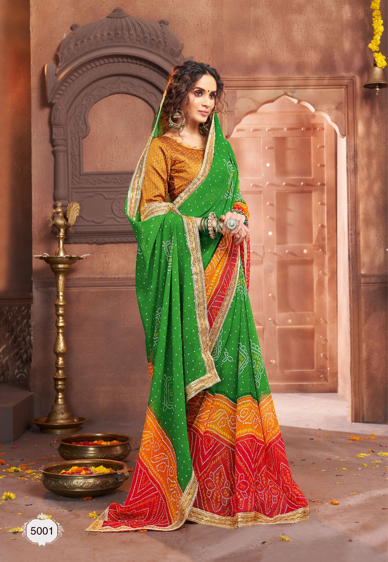 Hirva Latest Bandhani Style Designer Saree Collection 