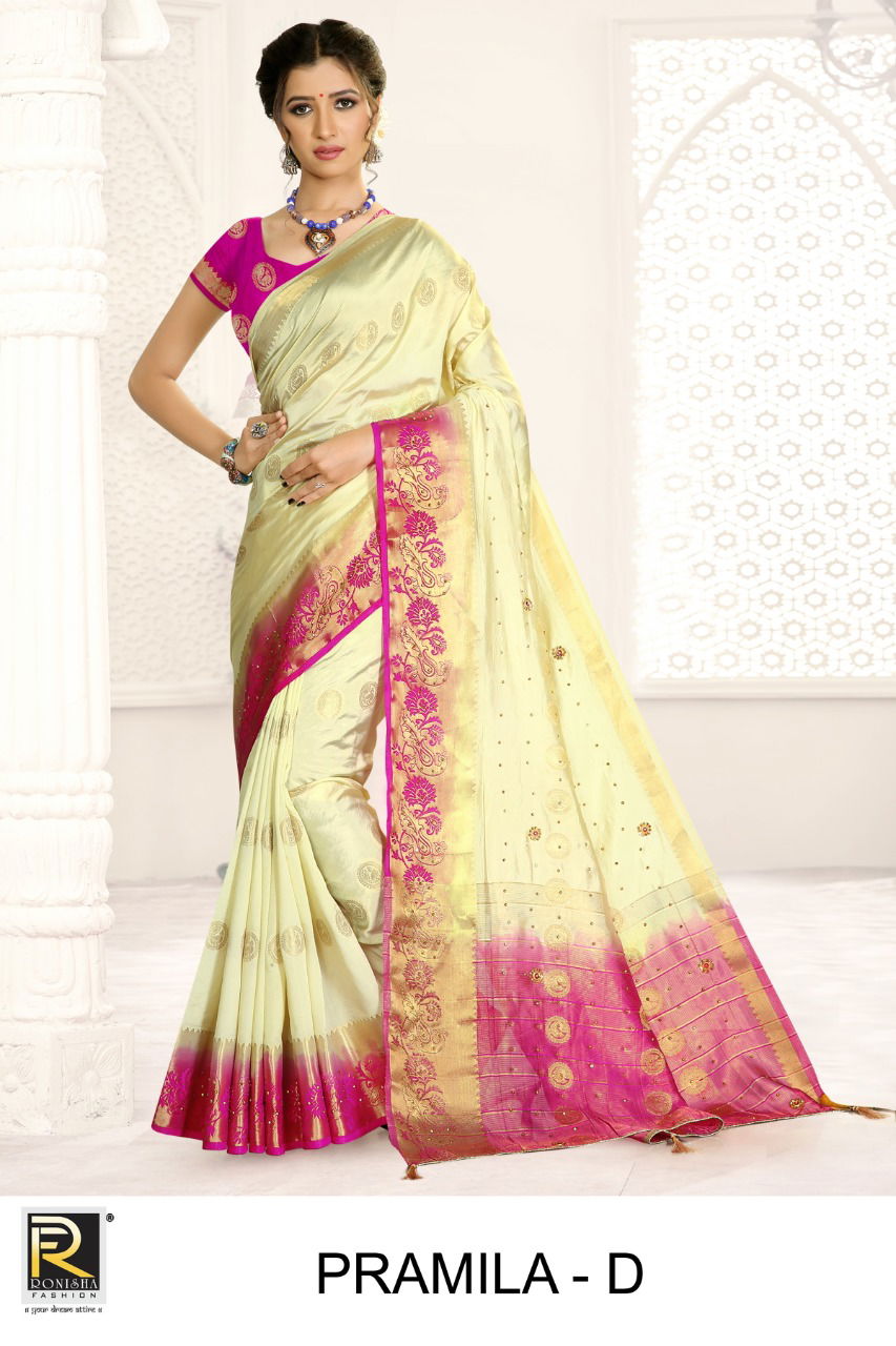 Ronisha Pramila Latest Designer Festive Wear Nylon Silk Saree Collection
