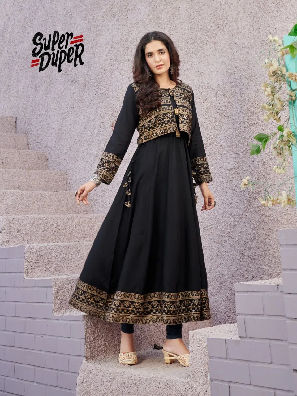 Super Duper Hit Latest Fancy Designer Ethnic Wear Long Heavy Rayon Kurtis Collection
