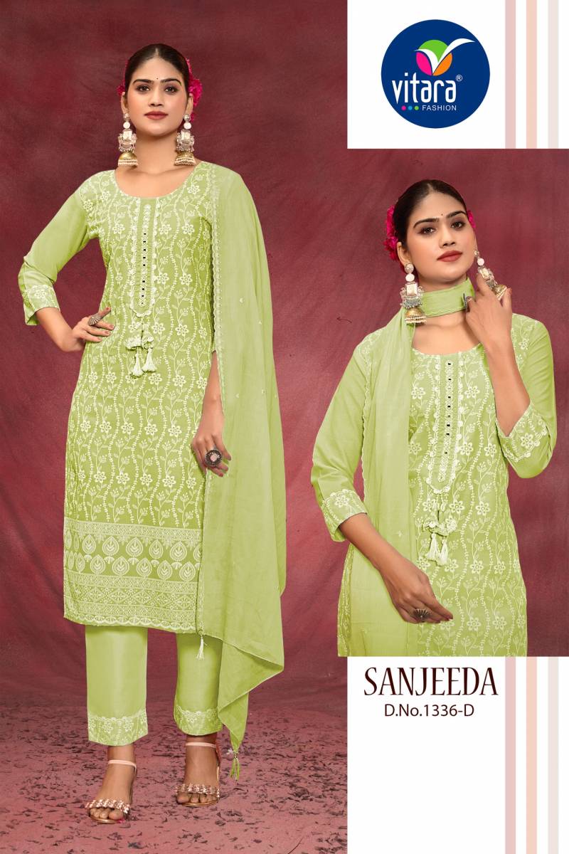 Sanjeeda D To F By Vitara Cotton Kurti Bottom With Dupatta Bulk Orders In India