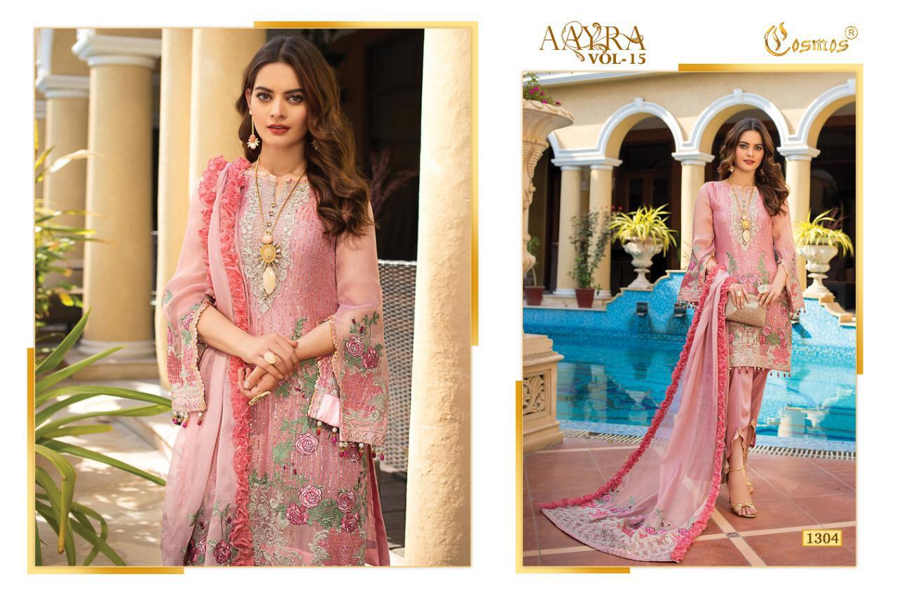 Cosmos Aayra 15 Latest Fancy Festive Wear Designer Fox Georgette Net With Heavy Embroidery Work Pakistani Salwar Suits Collection