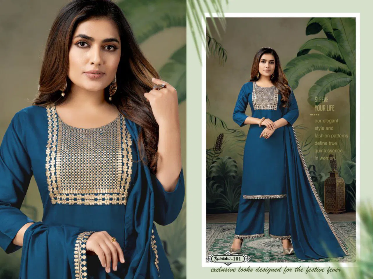 Beauty Queen Rainbow Ethnic Wear Rayon Fancy Ready Made Collection