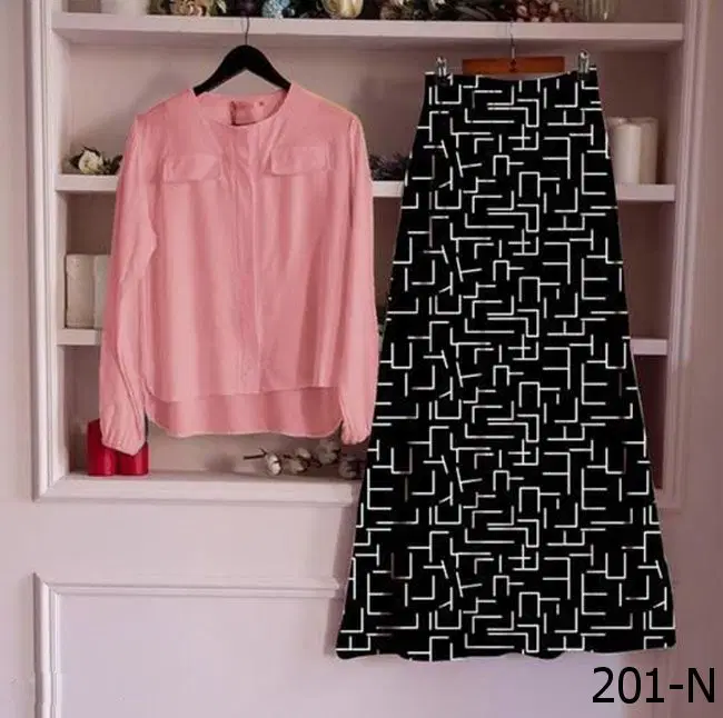 New Latest Designer Printed Casual Skirt With Top Collection 