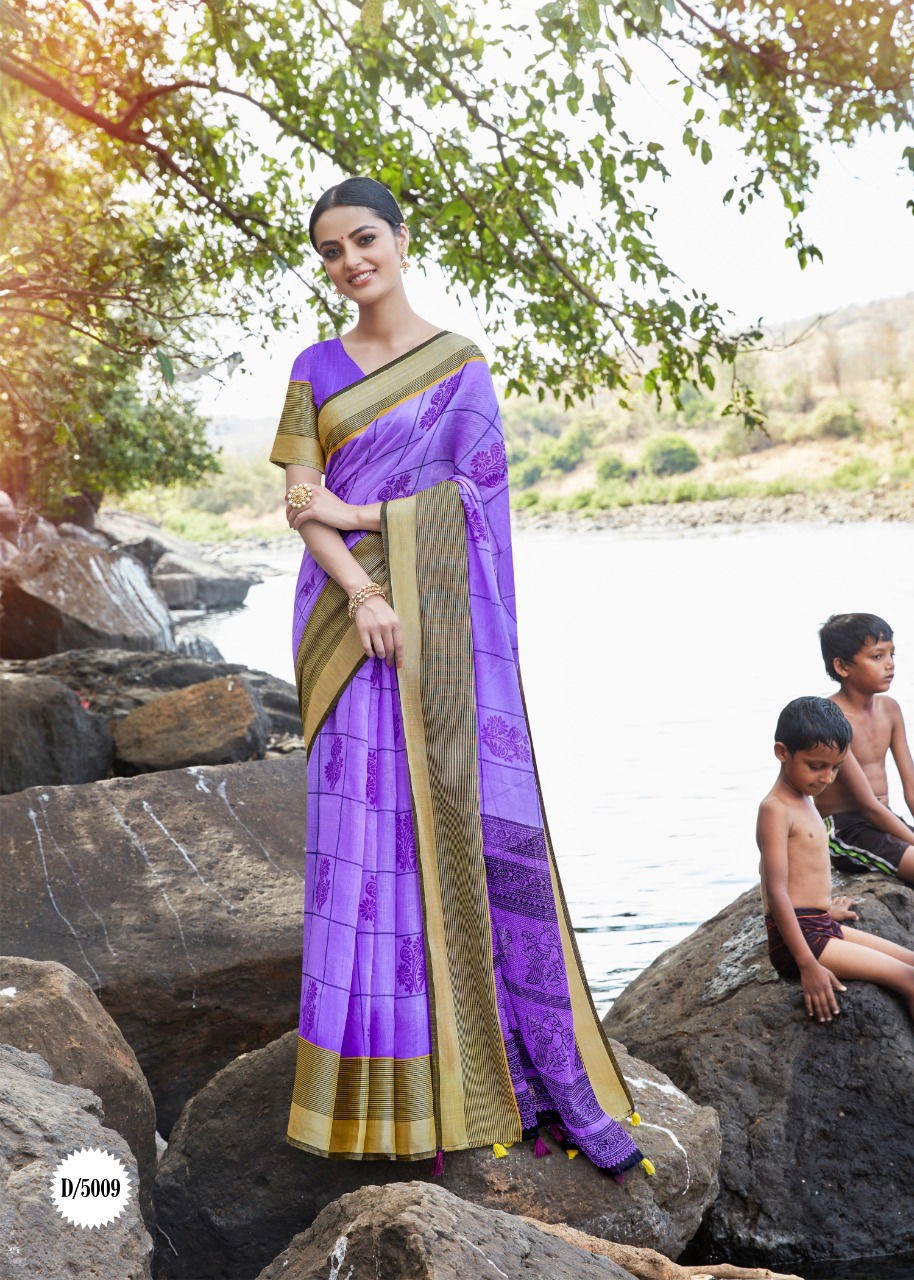 Siddharth Adventure Pattu Latest Printed Pure Cotton Silk Casual Wear Saree Collection