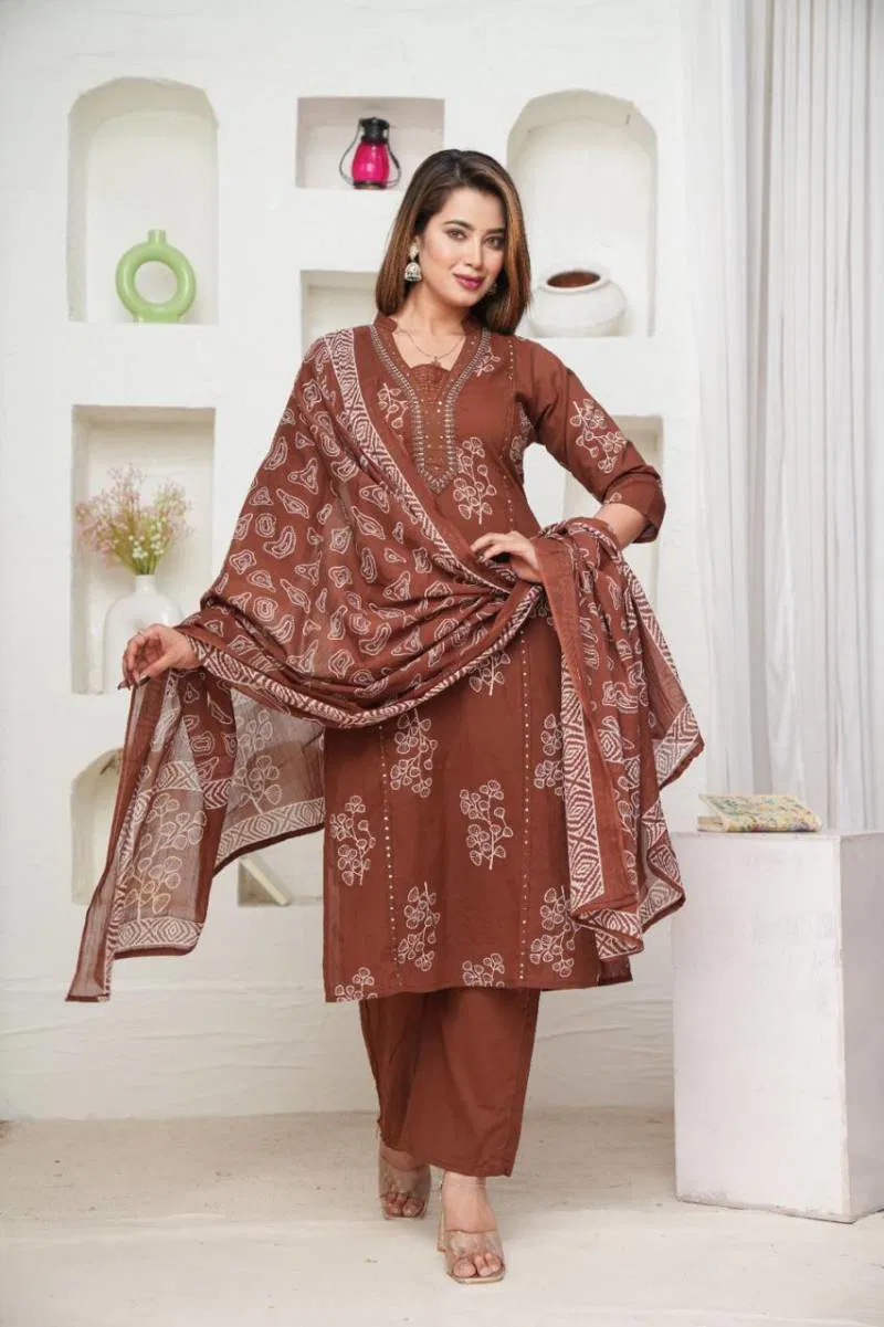 Naisha K 30 Cotton Straight Kurti Bottom With Dupatta Wholesale Price In Surat
