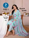 Janki 3 By Kaya Cotton Printed Kurti With Bottom Dupatta Exporters In India
