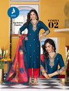 Vanijya By Kaya Vertican Doby Kurti With Bottom Dupatta Wholesale Market In Surat