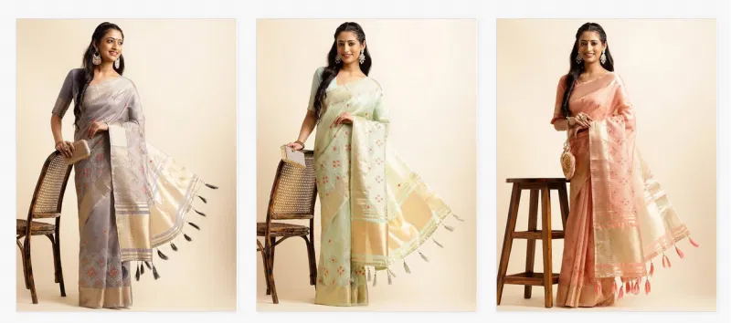Savi 1 Embroidered Cotton Khadi Silk Saree Suppliers In India