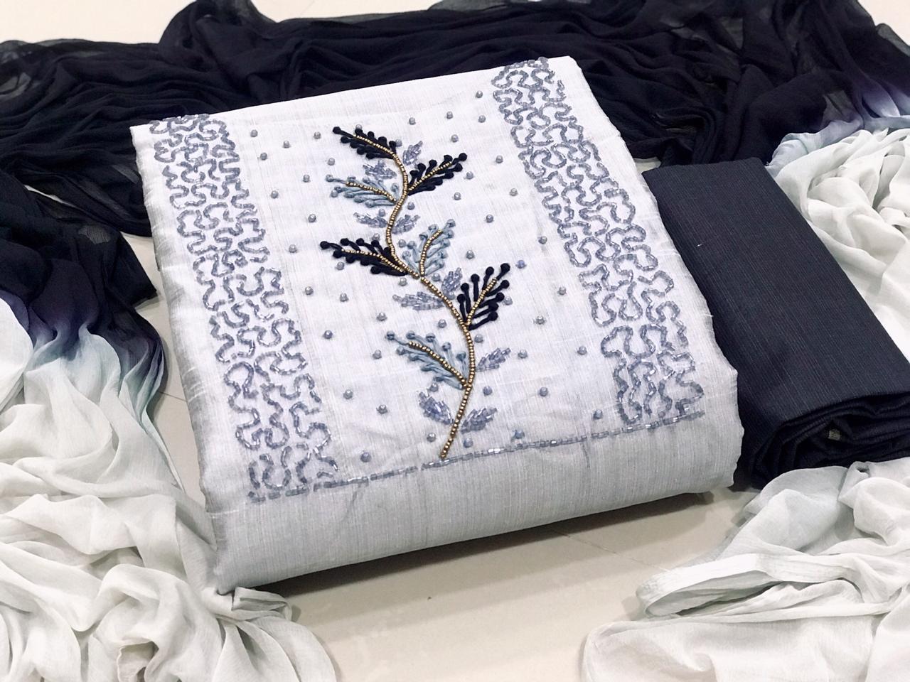 Khadi Handwork Suits 2 Designer Party Wear Dress Material
