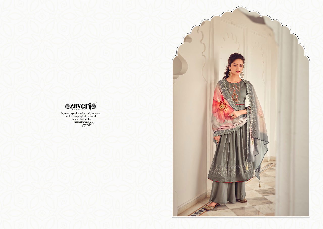 ZAVERI FALGUNI VOL-01 Latest Fancy Designer Festive Wear Pure Jam Cotton Heavy Embroidery With Diamond Work Salwar Suit Collection