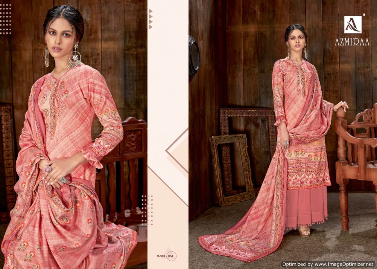 Alok Azmiraa Latest Designer Degital Printed Pure Wool Pashmina Dress Material 