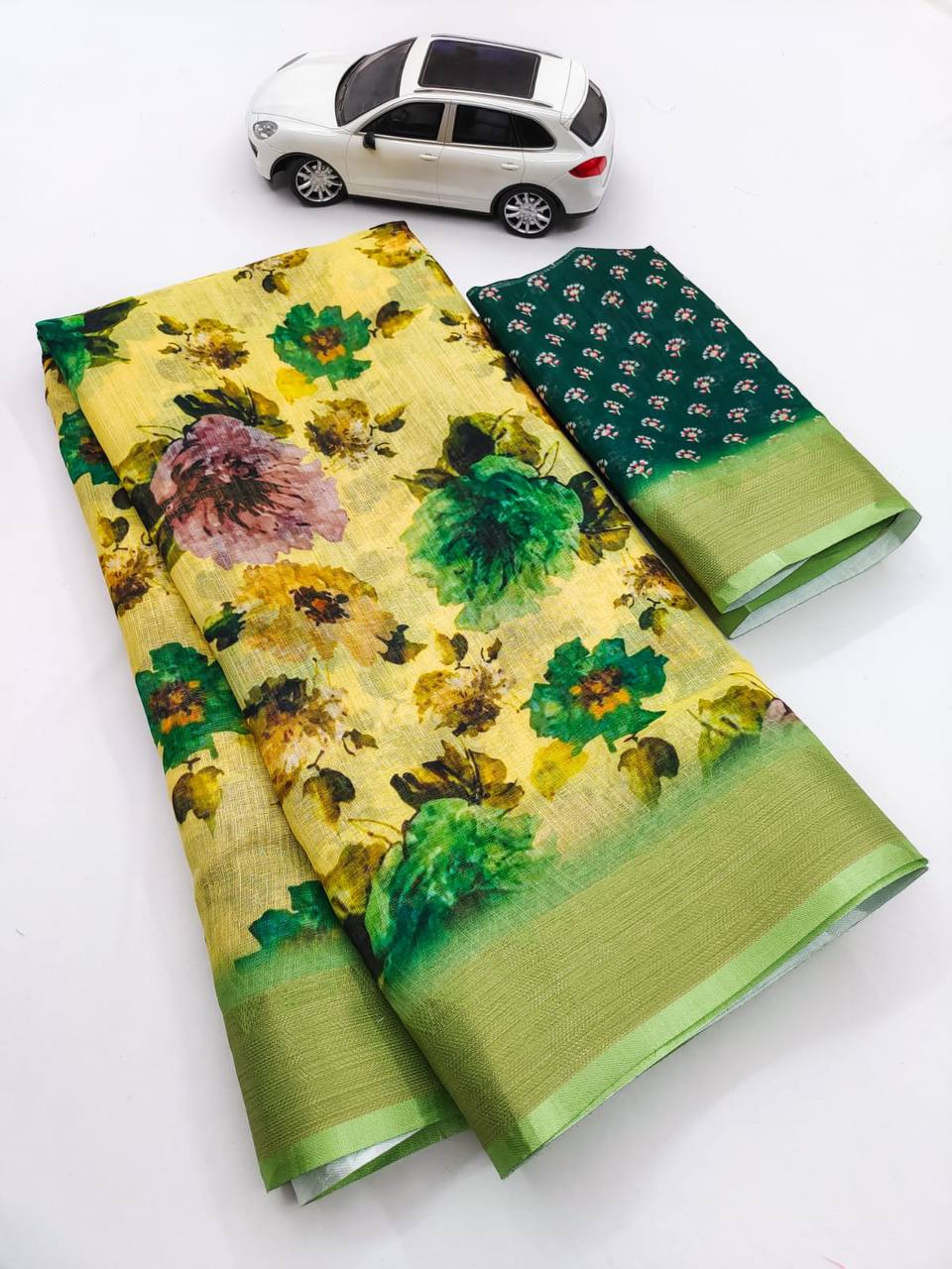 Mg 235 Manglaya Linen Printed Saree Catalog
