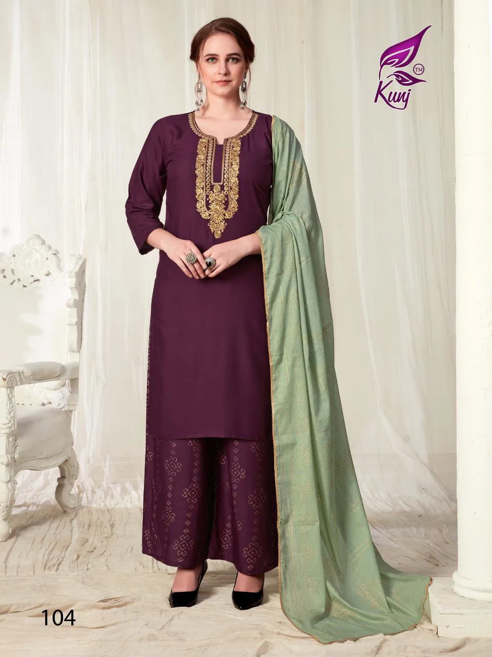 Kunj Kainaat Vol 01 Latest Exclusive Festive Wear Designer Ready Made Plazzo Suit Collection 